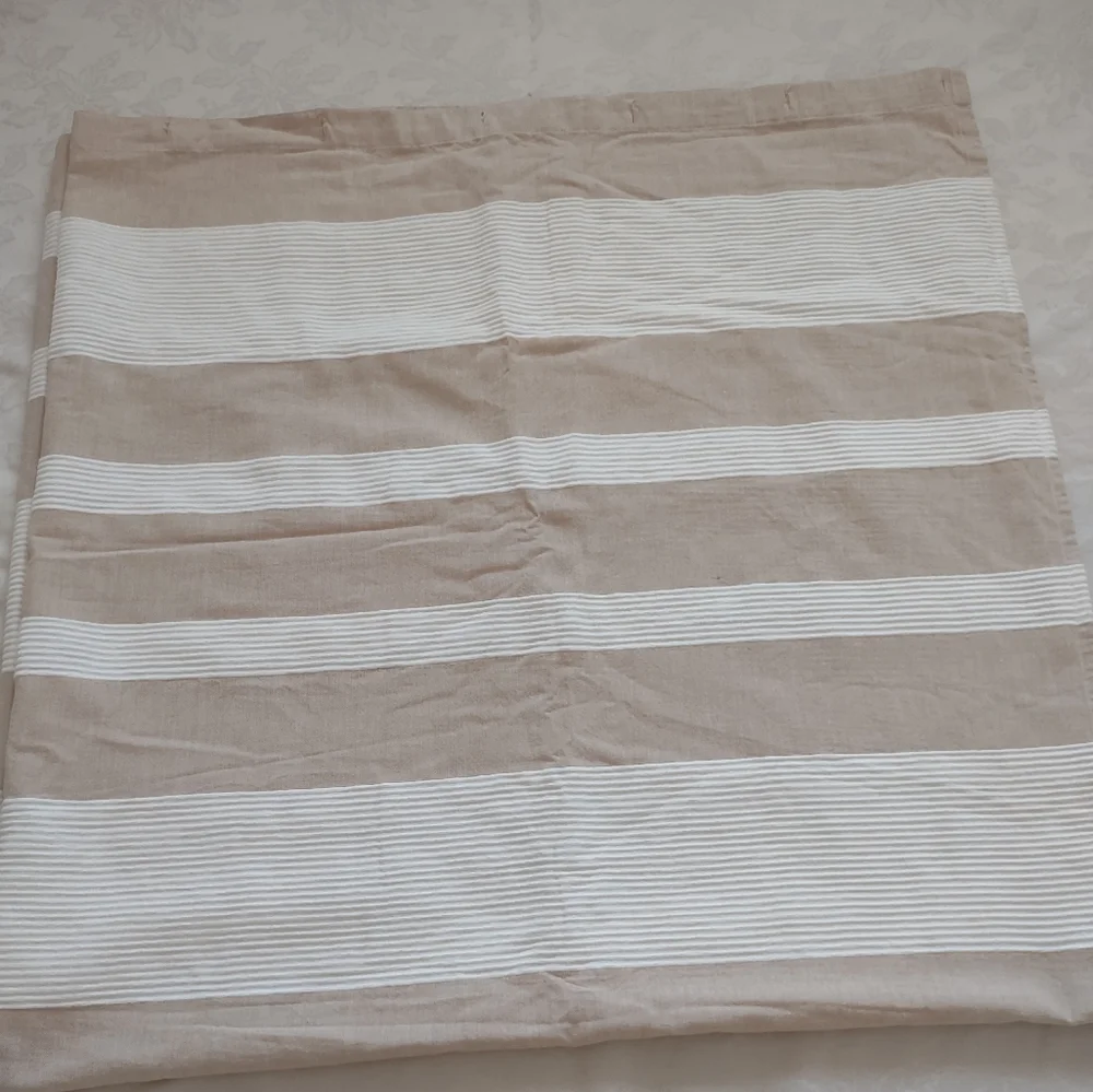 Cotton textured stripes shower curtain